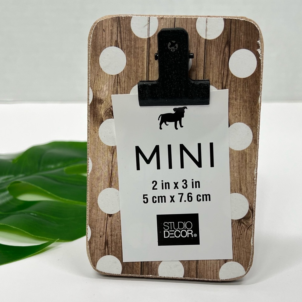 Mini Wood Picture Clip Frame Wooden Photo Holder Tabletop Office Desk Decor Pets